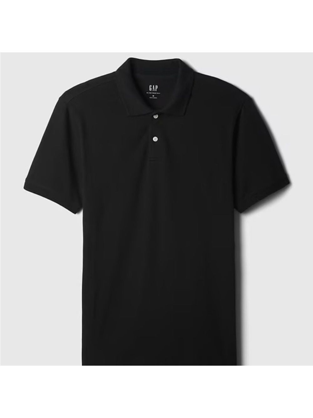 GAP All Day Pique Short Sleeve Polo Shirt in Deep Black Size Small